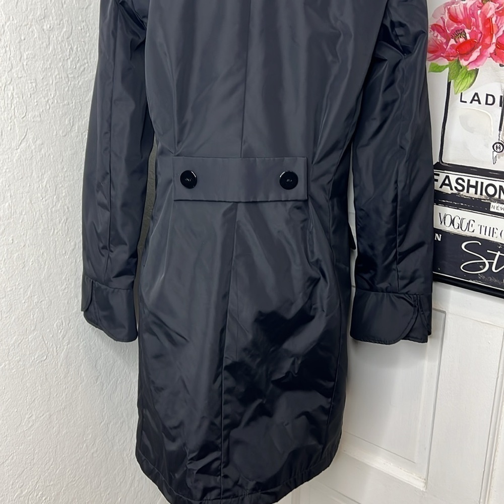 Jane Post Black Nylon Ruffled Front Jacket Size S - Picture 5 of 8